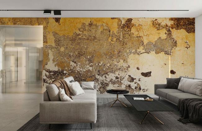 Concrete & Stone | Aged Concrete Texture Effect Mural Wallpaper 1ft² Beige Concrete & Stone Beige