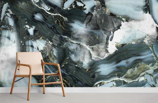 Crystal & Geode | Elegant Marbled Abstract Wallpaper Mural 1ft² Grey Crystal & Geode Crystal & Geode