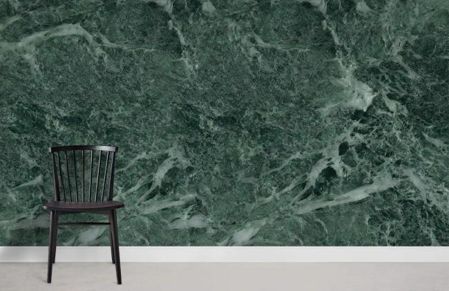 Crystal & Geode | Emerald Green Marble Texture Wall Mural 1ft² Emerald Green Surfaces Crystal & Geode