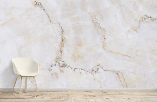 Crystal & Geode | Luxurious Beige Marble Effect Wall Mural 1ft² Beige Crystal & Geode Beige