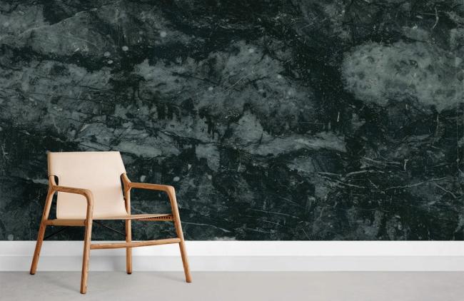 Crystal & Geode | Luxurious Dark Marble Effect Wallpaper Mural 1ft² black Crystal & Geode black