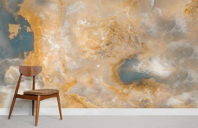 Crystal & Geode | Luxurious Gold Marble Effect Wall Mural 1ft² Gold Crystal & Geode Crystal & Geode