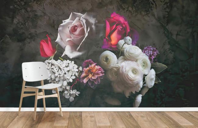 Flower | Elegant Floral Bouquet Designer Mural Wallpaper 1ft² Multi-colored Flower Flower