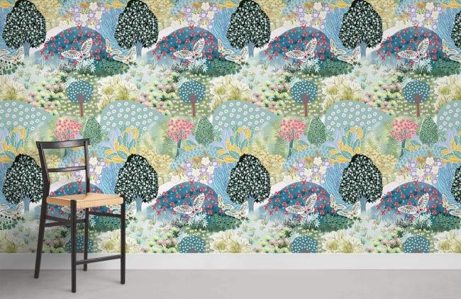 Forest | Whimsical Forest Animal Pattern Mural Wallpaper 1Roll Green Forest Forest