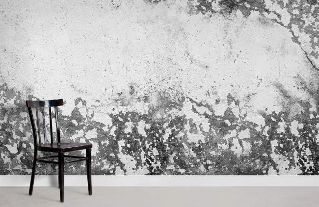 Industrial | Abstract Grey Metallic Marble Mural Wallpaper 1ft² Grey Industrial Grey