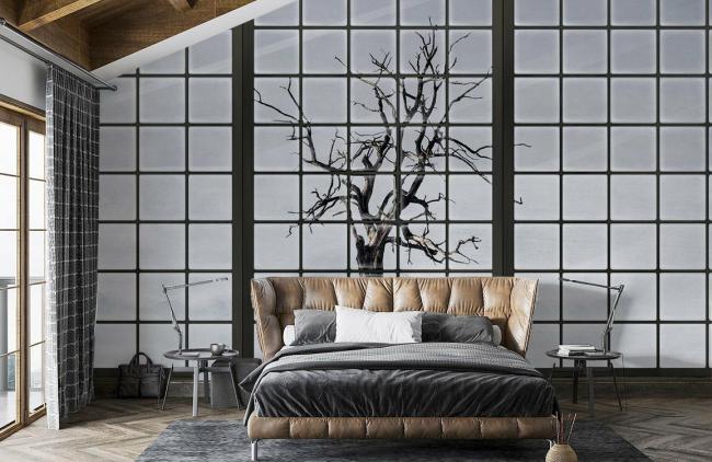 Landscape | Black and White Tree Mural Wallpaper 1ft² Black and White Landscape black & white