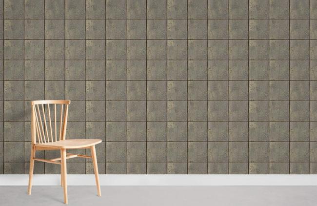 Metal | Modern Beige Geometric Grid Mural Wallpaper 1Roll Beige Surfaces Beige