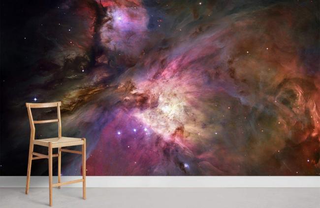 Space & Galaxy | Cosmic Nebula Space Galaxy Wall Mural 1ft² Purple Nature & Landscape Purple