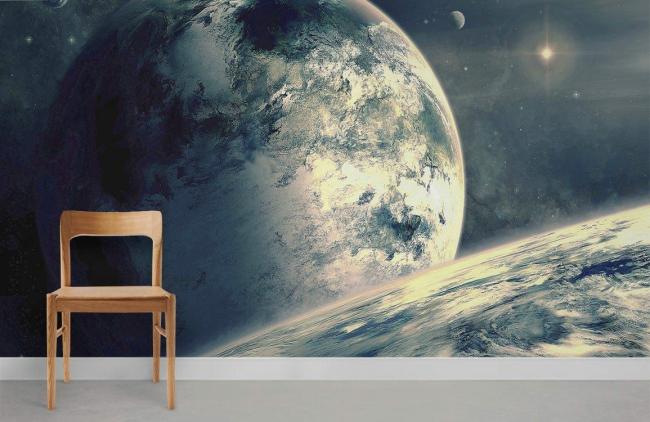 Space & Galaxy | Ethereal Space Nebula Mural Wallpaper 1ft² Navy Nature & Landscape Navy