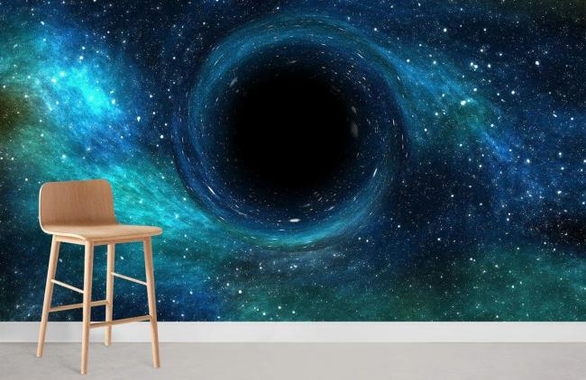 Space & Galaxy | Mystical Space Vortex Art Mural Wallpaper 1ft² Navy Nature & Landscape Navy