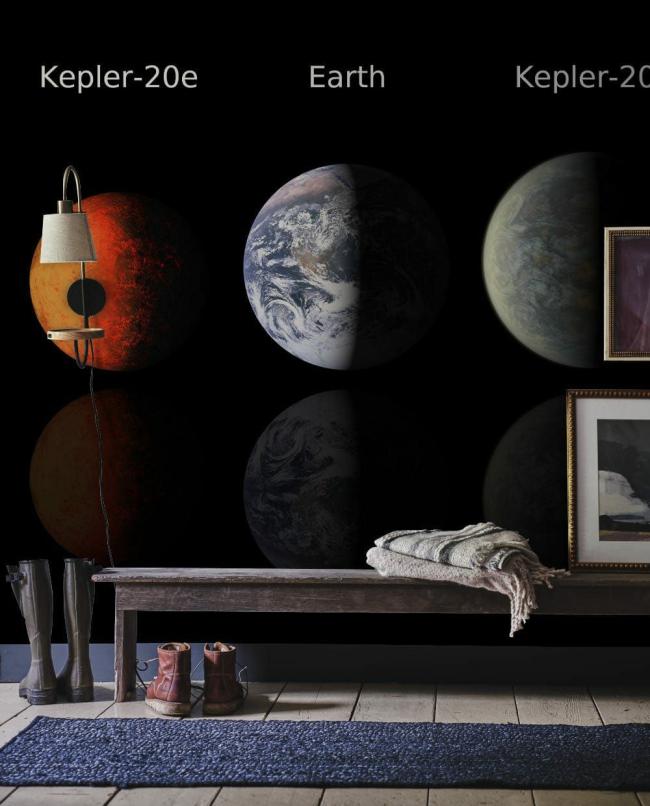 Space & Galaxy | Space Planets Galaxy Bedroom Mural Wallpaper 1ft² Dark Nature & Landscape Dark