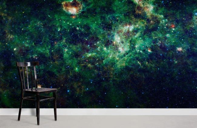 Space & Galaxy | Starry Night Sky Space Mural Wallpaper 1ft² Navy Nature & Landscape Navy