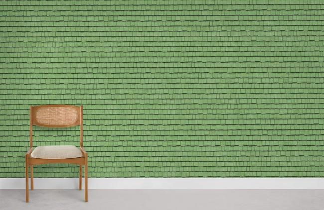 Wood | Emerald Green Brick Effect Mural Wallpaper 1Roll Emerald Green Surfaces Emerald Green