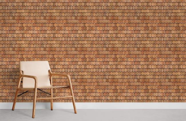 Wood | Warm Rustic Brick Pattern Mural Wallpaper 1Roll Terracotta Surfaces Terracotta