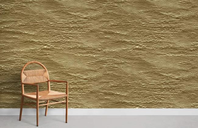 Industrial | Luxurious Gold Textured Metallic Mural Wallpaper 1ft² Gold Industrial Gold