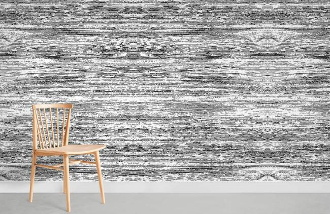 Industrial | Modern Black White Textured Mural Wallpaper 1ft² Black and White Industrial black & white