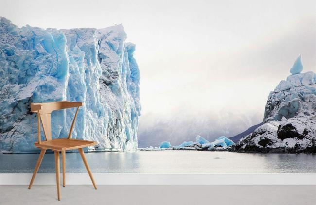 Landscape | Serene Arctic Iceberg Landscape Mural Wallpaper 1ft² Blue Landscape Blue